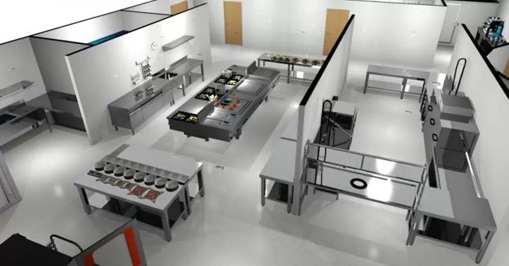 areas de la cocina de un restaurante